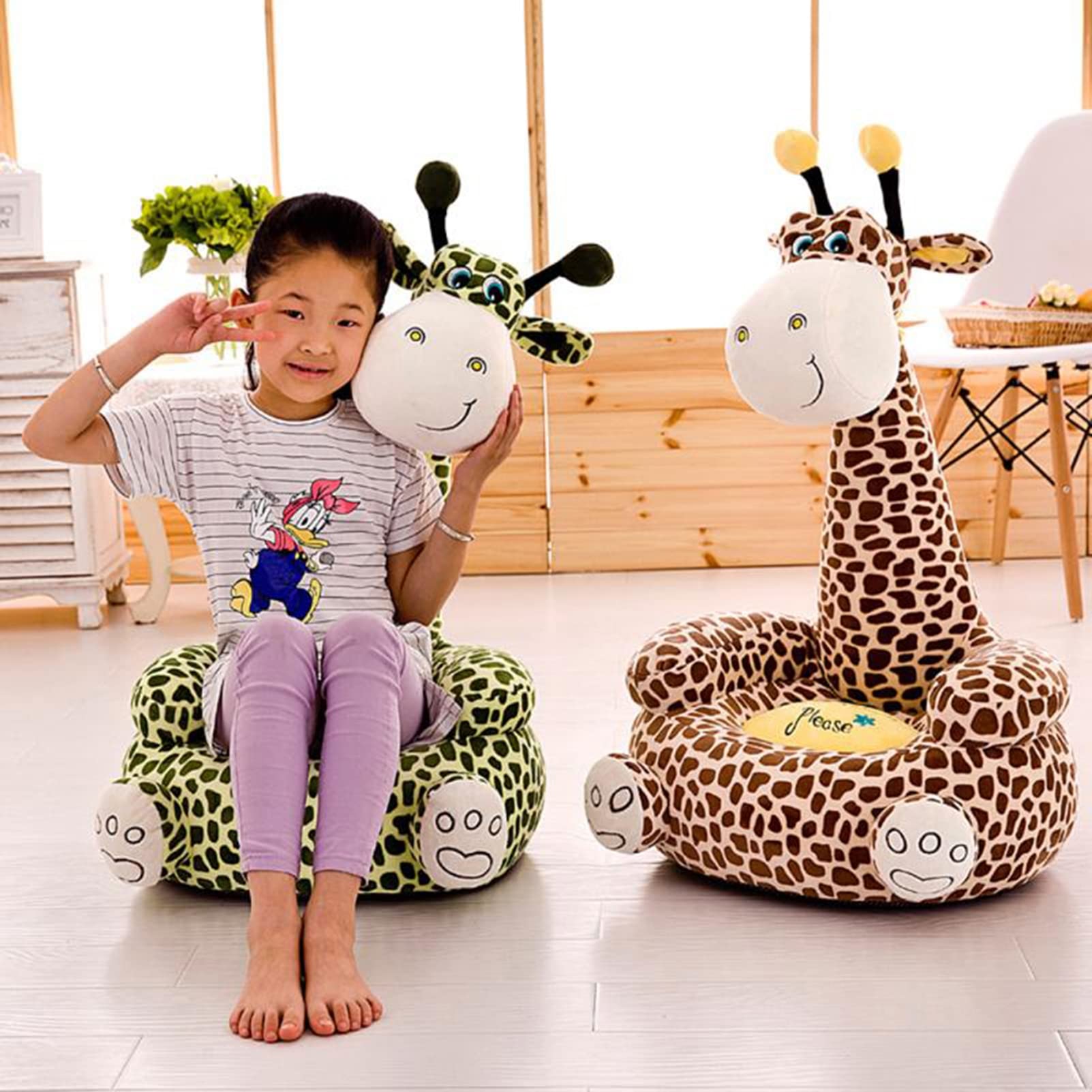 Amazon.com: HWOEK Children's Giraffe Shape Sitting Chair, Plush